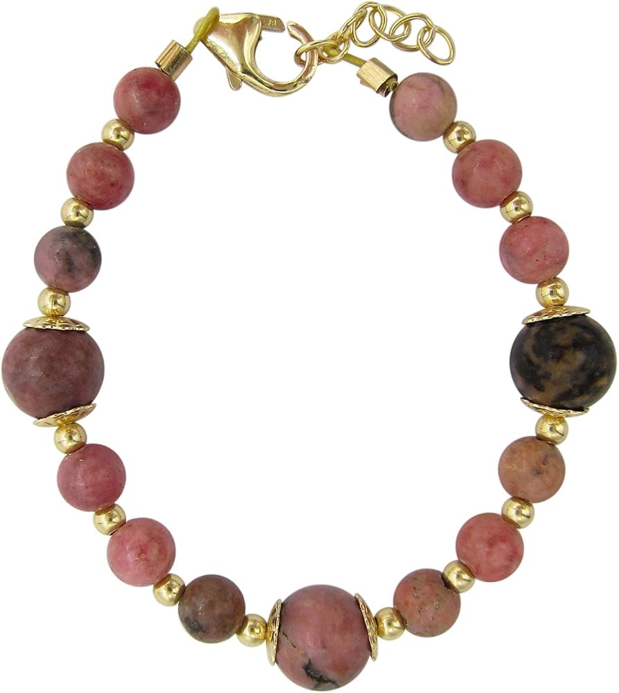 Rose with Gold Mini Beads Spring Infant Girl Bracelet (B1713)