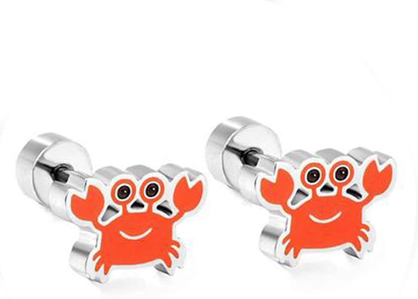 Little Red Crab Cartilage Studs Earrings for Women Girls Stainless Steel Hypoallergenic Tiny Ocean Sea Animal Ear Piercing Screw Back Cartilage Tragus Post Small Statement Studs Delicate Birthday