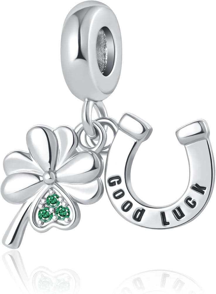 Lucky Four-Leaf Clover Charm Good Luck Bead for Pandora Charm Bracelet