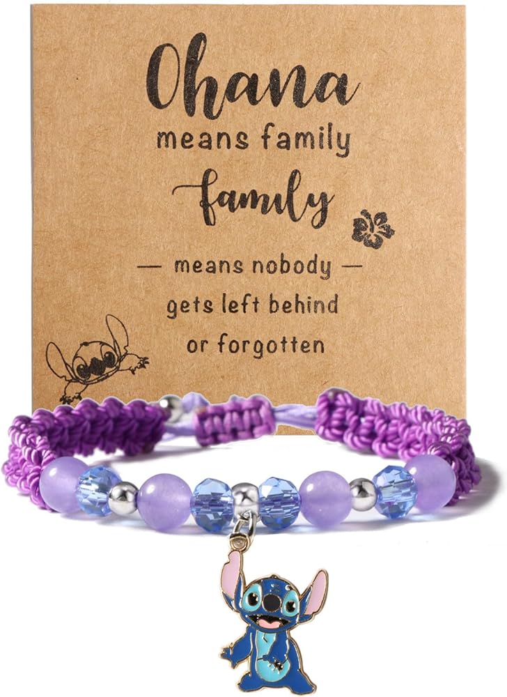 Stitch Bracelet Gifts, Stitch Stuff Lilo & Angel Costume, Birthday Gifts Bracelets for Daughter from Mom Dad, Granddaughter Gifts from Grandma -Purple