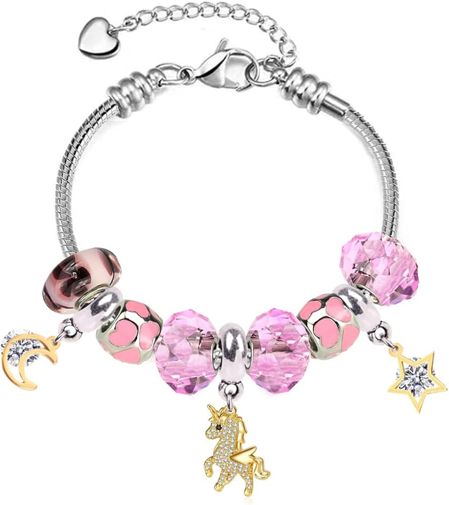 Fit Pandora Unicorn Bracelet Teen Girls Gift Ideas Adjustable 6.7-8.3 Inch