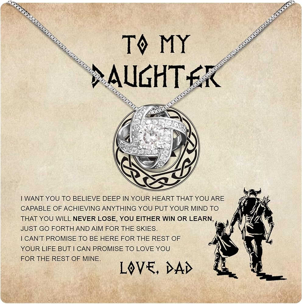 To My Daughter Necklace From Dad With Heartfelt Message & Elegant Box, Father Daughter Gifts from Dad, Birthday Gift for Daughter Adult, Father Daughter Necklace, Daddy Daughter Gifts For My Daughter