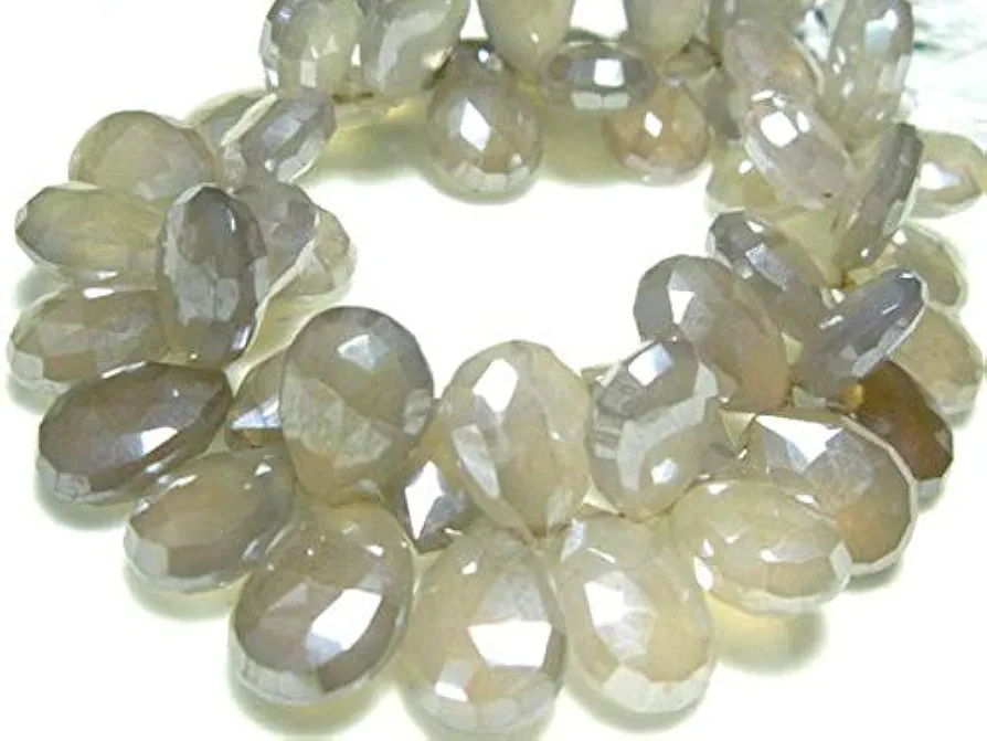 362 Carat-AAA- Pearl Chalceny Mystic Faceted Big Pear Briolette- 8 Inch Long Strand -Stones Measure- 15x11-17x12mm Code-HIGH-6886