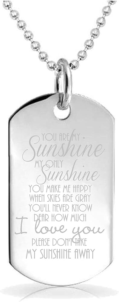 #2 You are My Sunshine My Only Sunshine You Make Me Happy When Skies Are Gray Custom Engraved pendant Keychain Charm Jewelry gift