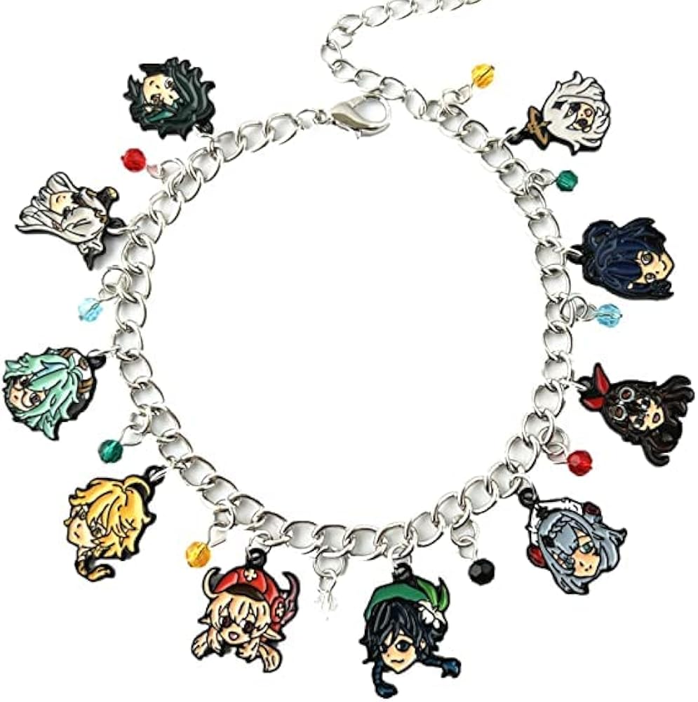 Genshin Impact Charm Bracelet Game Jewelry Cartoon Bracelet Metal Gifts For Fans Woman Girl Men