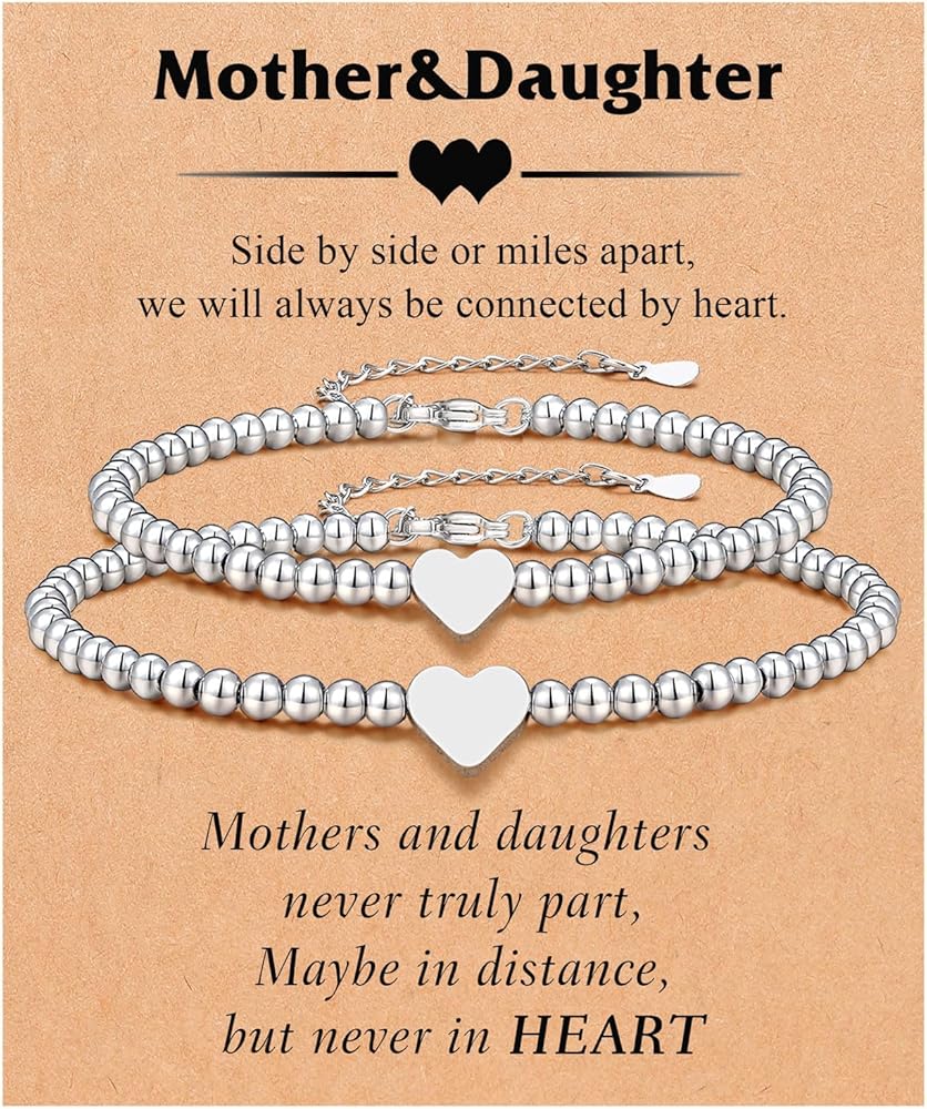 UNGENT THEM Mother and Daughter Gifts, Granddaughter Gifts, Birthday Mother's Day Gifts for Grandma Mother Mom Daughter Bracelets