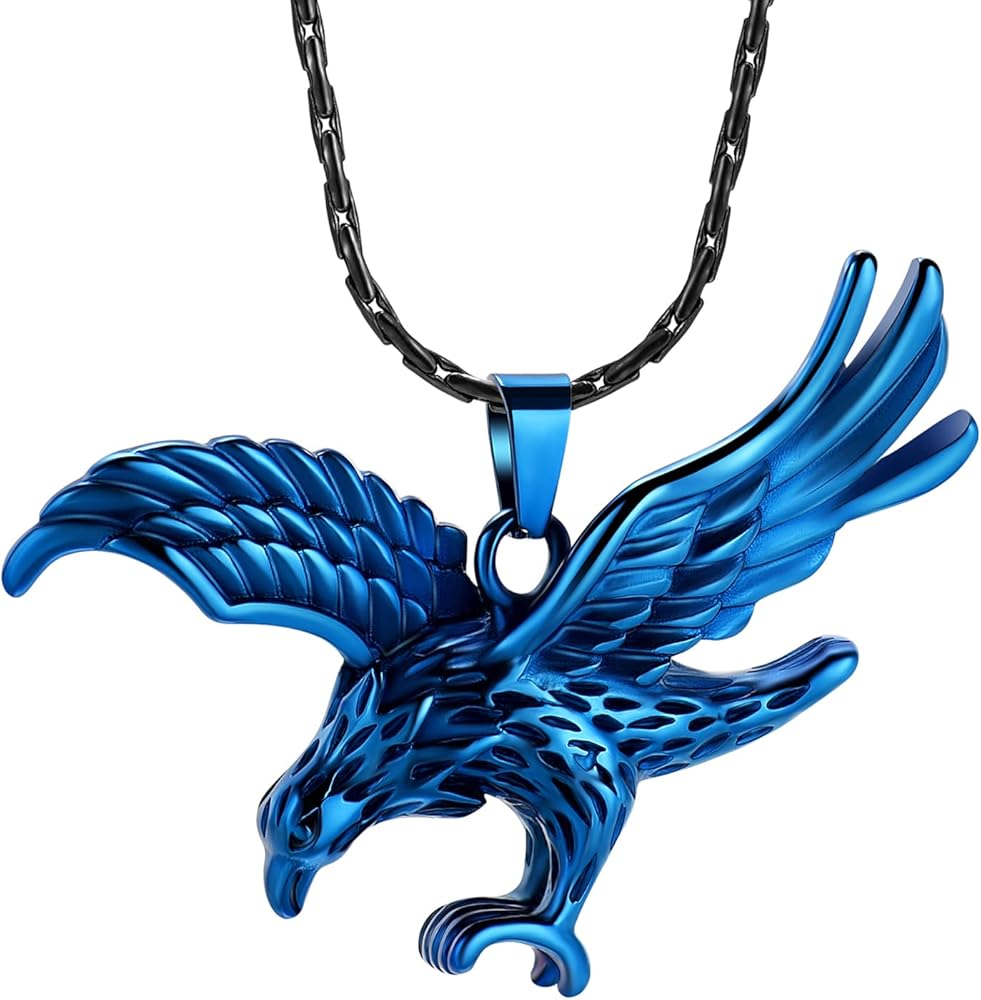 constantlife Cremation Jewelry for Ashes Stainless Steel Eagle Memorial Urn Necklace Keepsake Pendant for Human Pets