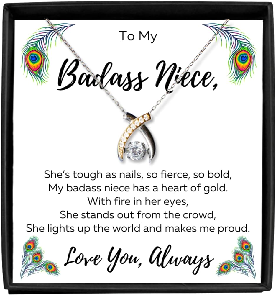 To My Niece Necklace, Niece Gifts From Uncle, Badass Niece Necklace From Aunt, Niece Necklace for Teens, Birthday Necklace for Niece, Niece Gap Year Gift, Niece Christmas, Niece Graduation Necklace