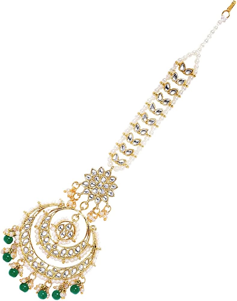 Aheli Indian Traditional Wedding Party Wear Faux Kundan Maang Tikka for Women