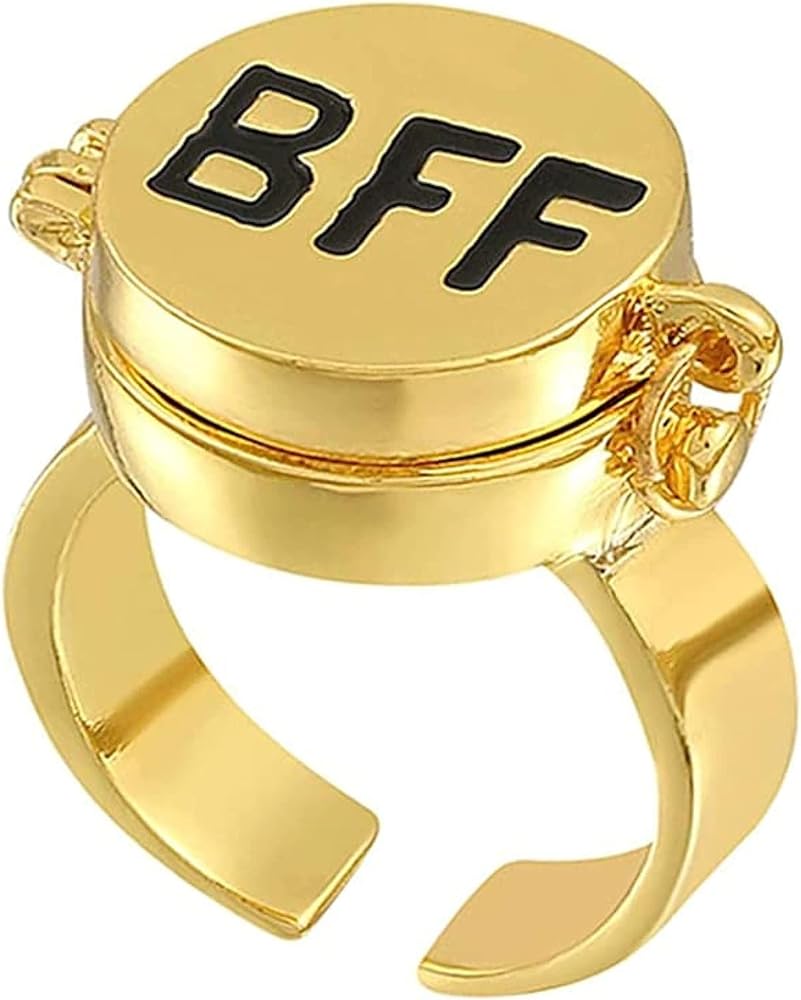 BFF Rings for 1 2 3 4 5 Girls, Best Friend Forever BFF Rings, Best Friend Rings Anime Aesthetic Spinninng Adjustable Ring for Teens Couple Women BFF Jewelry Gifts