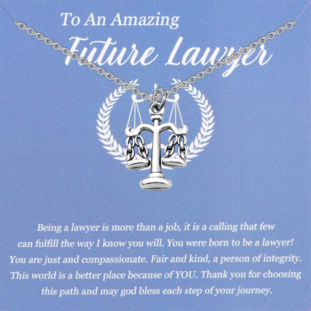 WSNANG Future Lawyer Gift New Lawyer Necklace/Bracelet Law School Graduation Gift for Attorney Law Students