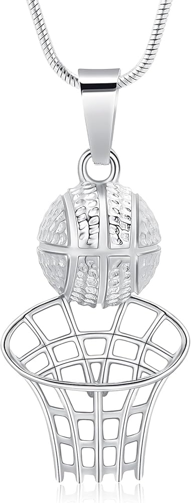 Stainless Steel Basketball Memorial Urn Jewellery Pendant Hold Cremation Keepsake Necklace for Ashes