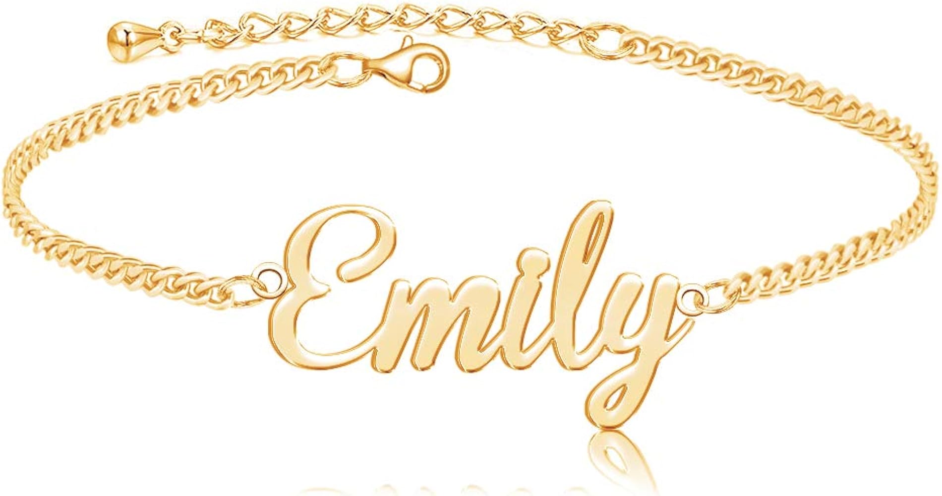 Name Ankle Bracelets for Women, Personalized Anklet Made with Name 18K Gold Plated Custom Anklet Jewelry Gift for Girls