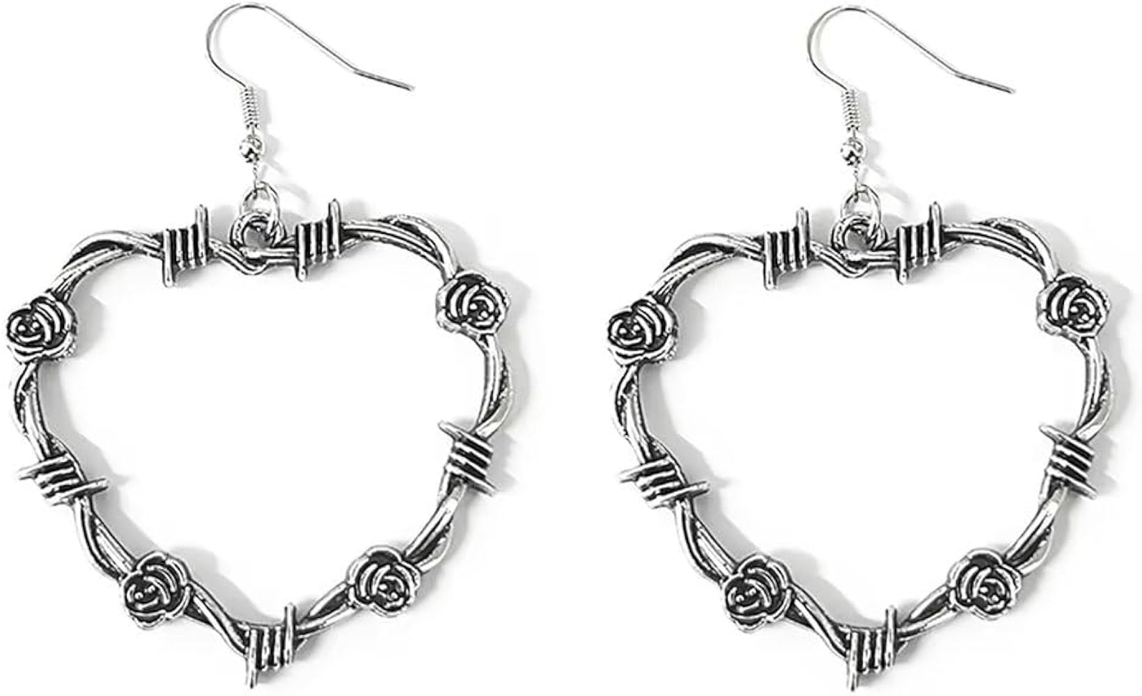 Zian Halloween Earrings Wire Heart Earrings Gothic Earrings Punk Earrings Halloween Jewelry Holiday Earrings