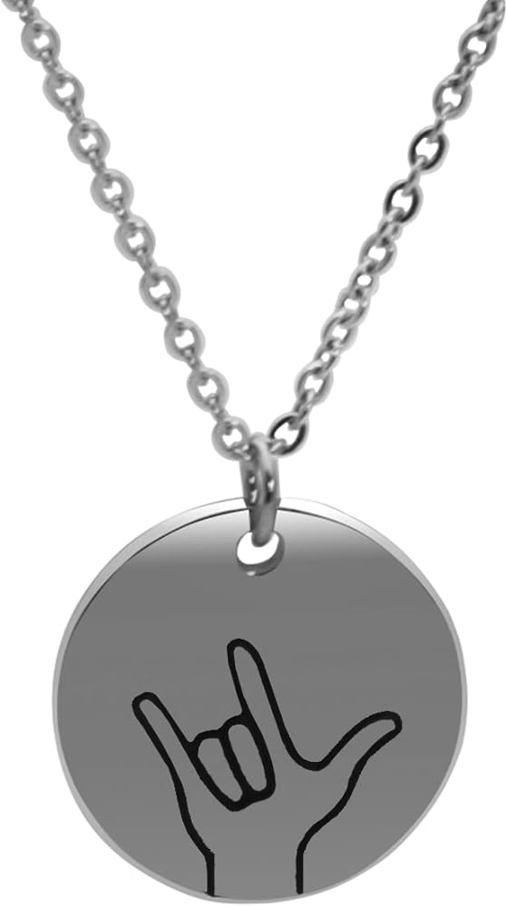 I Love You ASL Sign Language Necklaces Hand Gestures Necklace Friendship Gift ASL Jewelry for Sisters Besties BFF