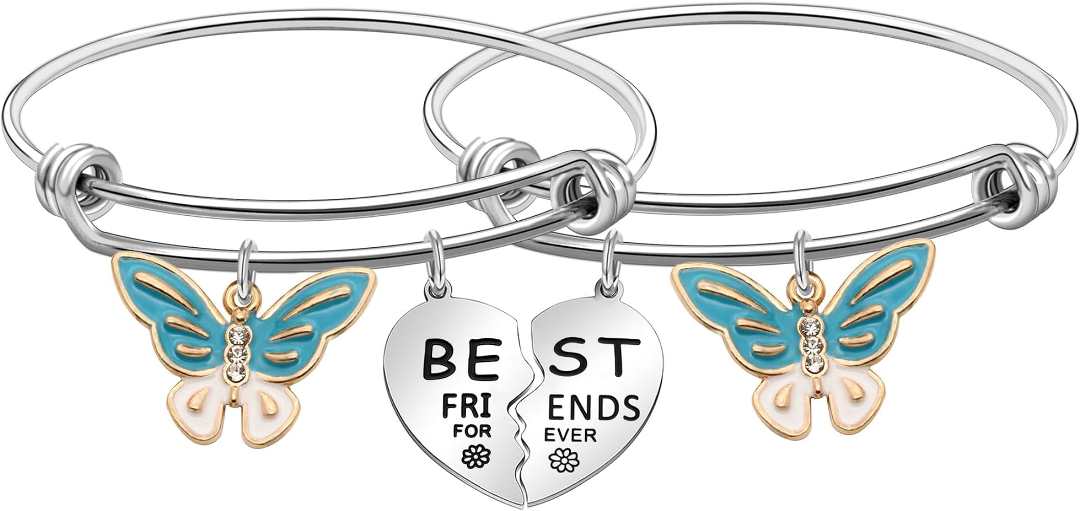 2 PCS Matching Bracelets for Best Friends Best Sister Gifts for Women Friendship Gifts Bracelets Jewelry for Birthday Christmas Wedding Bridal Shower Gifts