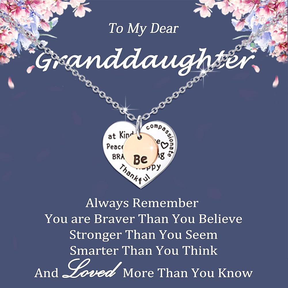 Tarsus Daughter Granddaughter Gifts from Mom Dad Grandma Heart Pendant Necklace Gift Ideas for Teen Girls Women