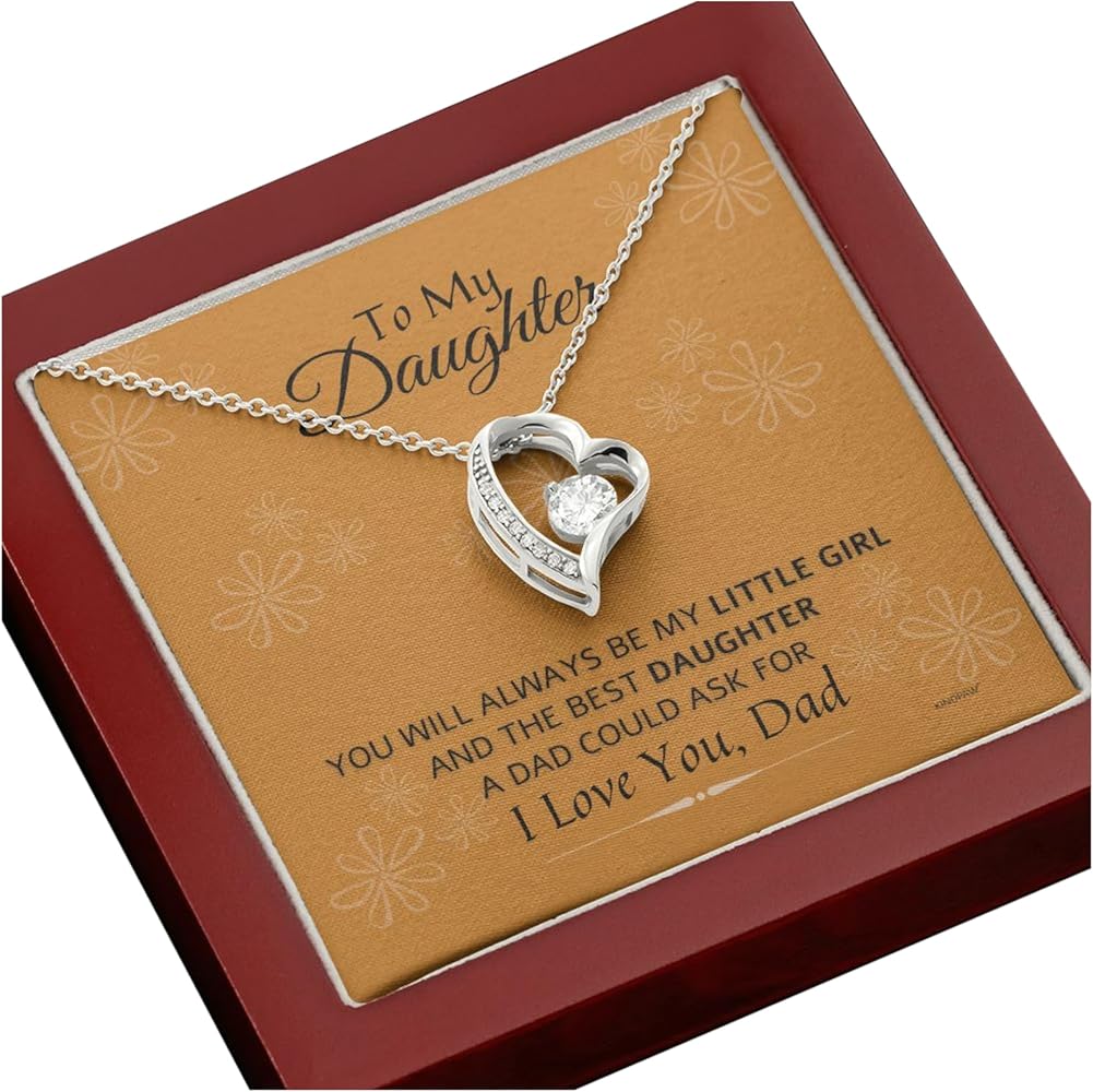 Custom Necklace, Personalized Gifts for Your Daughter, Christmas, Graduation, or Birthday Gifts for Daughter comes with Message card & Gift Box, Gifts for Adult Daughter, Daughter Gifts from Mom and Dad