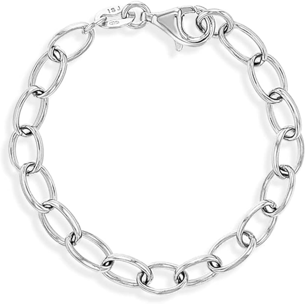 925 Sterling Silver Classic Link Chain Charm Bracelet for Little Girls & Preteen - Plain Bracelets for Young Girls to Allow them to Add Charms - Fabulous Jewelry for Children