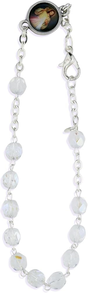 Vatican Imports Crystal One Decade Rosary Bracelet (Crystal)