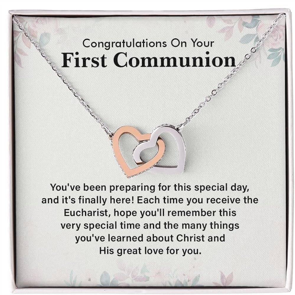 Congratulation On Your First Communion Necklace Gift For Girls And Women, Christian Gift, First Holy Communion Gift For Girls, And Unique Gift Necklace For Her.