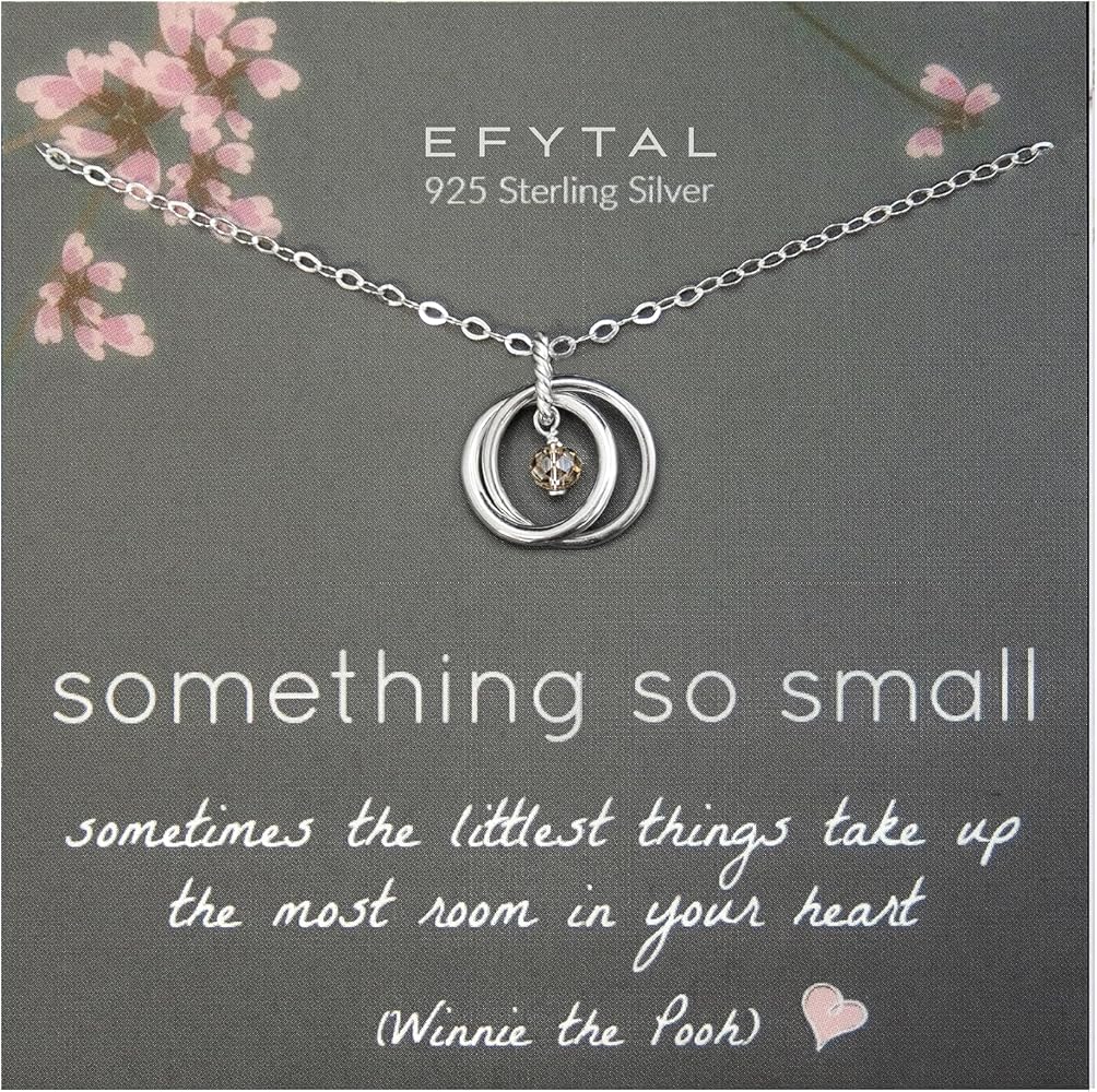 EFYTAL Baby Shower Gifts, Sterling Silver Pregnancy Necklace, New Mom Gifts for Women, Best Gifts for Expecting Mom, Pregnancy Gifts for First Time Moms