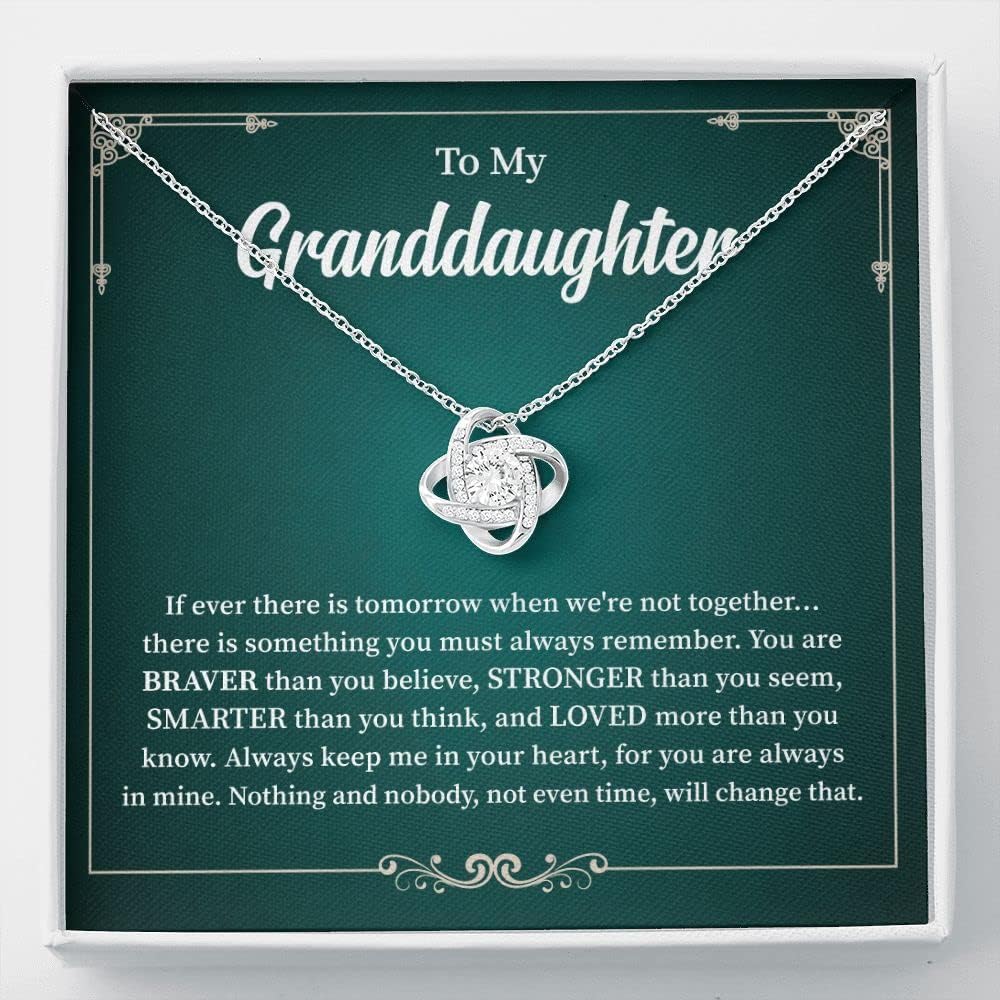 To My Granddaughter Necklace Gift From Grandma And Grandpa Necklace With Message Card Gift Box Jewelry For Graduation Gift.