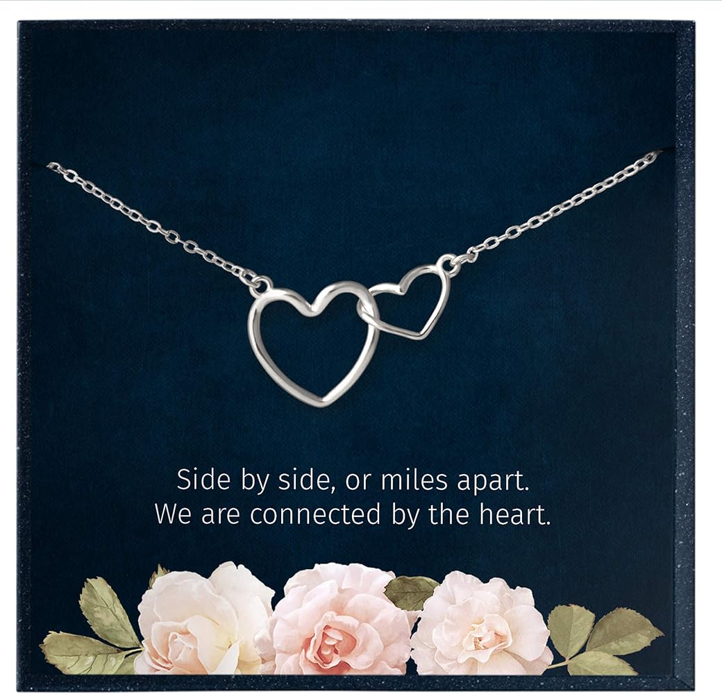 2 Heart Jewelry Heart We are Connected by The Hearts Jewelry Personalized Jewelry Gift for Sisters Gift for Girlfriend Gift