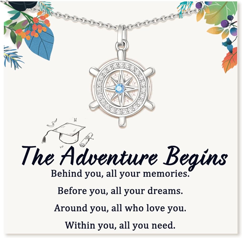 Tarsus Graduation Gifts for Her 2022, Rotate Compass Necklace High School College Graduation Gifts for Women Girls Daughter Best Friends Sister