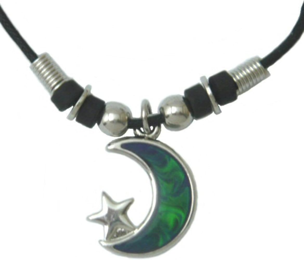 Mood Pendant Necklace - Moon with Star