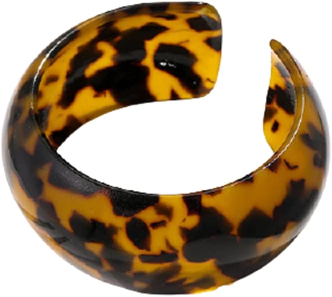 Leopard Cuff Bangle Bracelets Personalized Acrylic Animal Print Bracelet for Women Girls Fashion Statement Jewelry Gifts