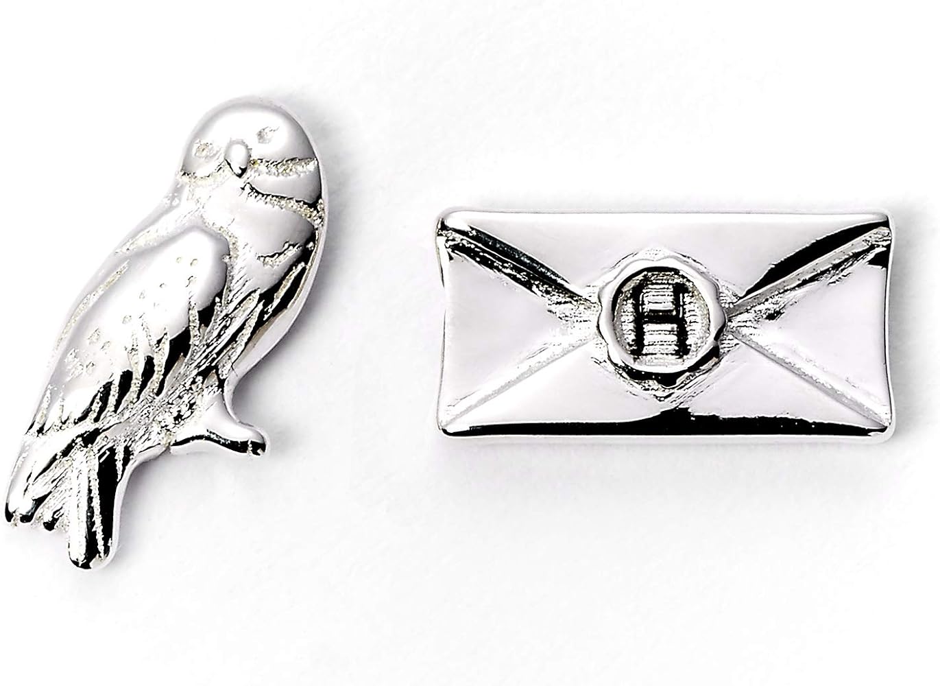 Official Harry Potter Hedwig & Letter Silver Plated Stud Earrings WES1746