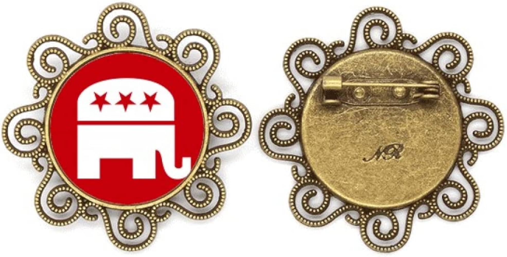 america elephant emblem republican party red flower brooch pins jewelry for girls