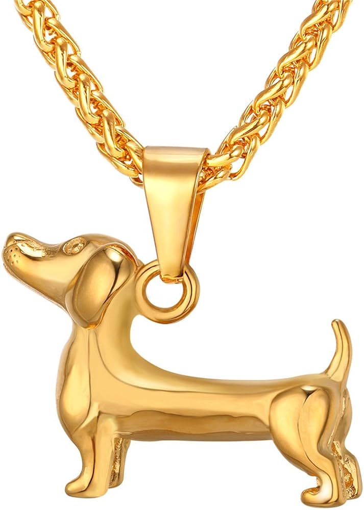 U7 Animals Necklace for Women Stainless Steel Pig/Dog/Elephant Pendant Necklace Lucky Jewelry