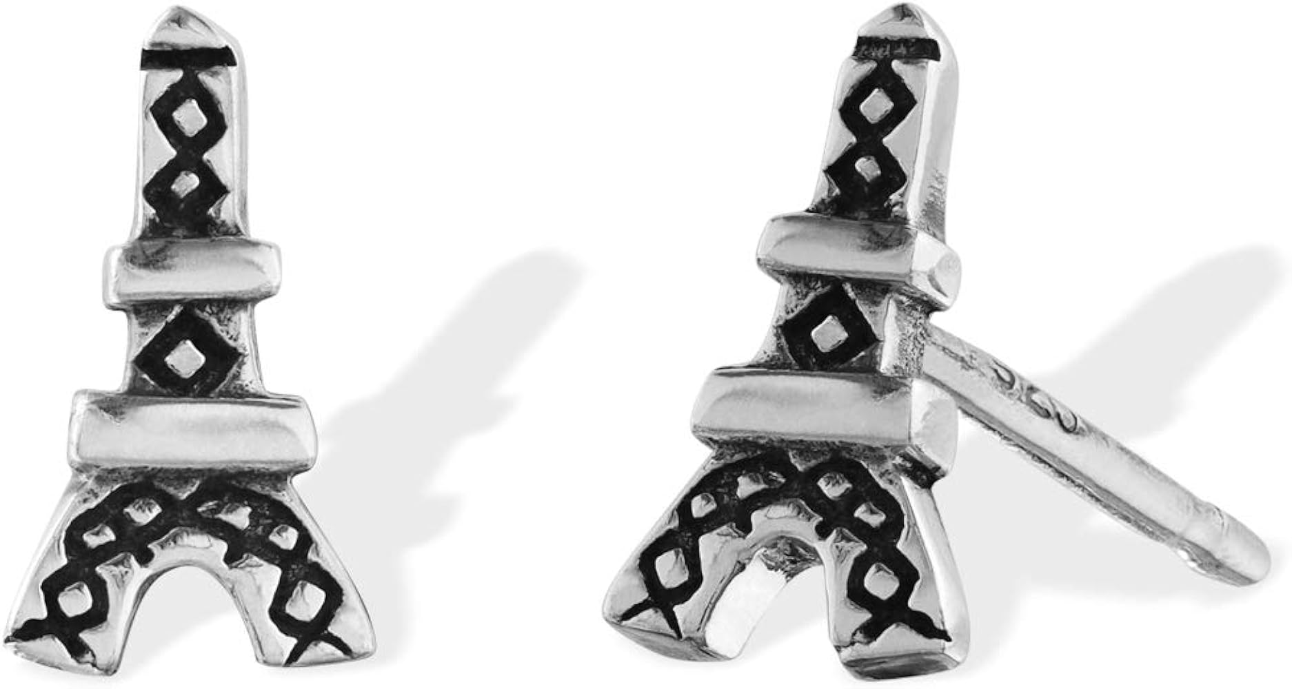 Boma Jewelry Sterling Silver Eiffel Tower Paris Stud Earrings