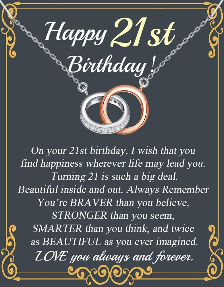 BNQL 21st Birthday Gifts Necklace for Her 21 Year Old Birthday Gifts 21st Birthday Jewelry for Daughter Niece Sister Friends