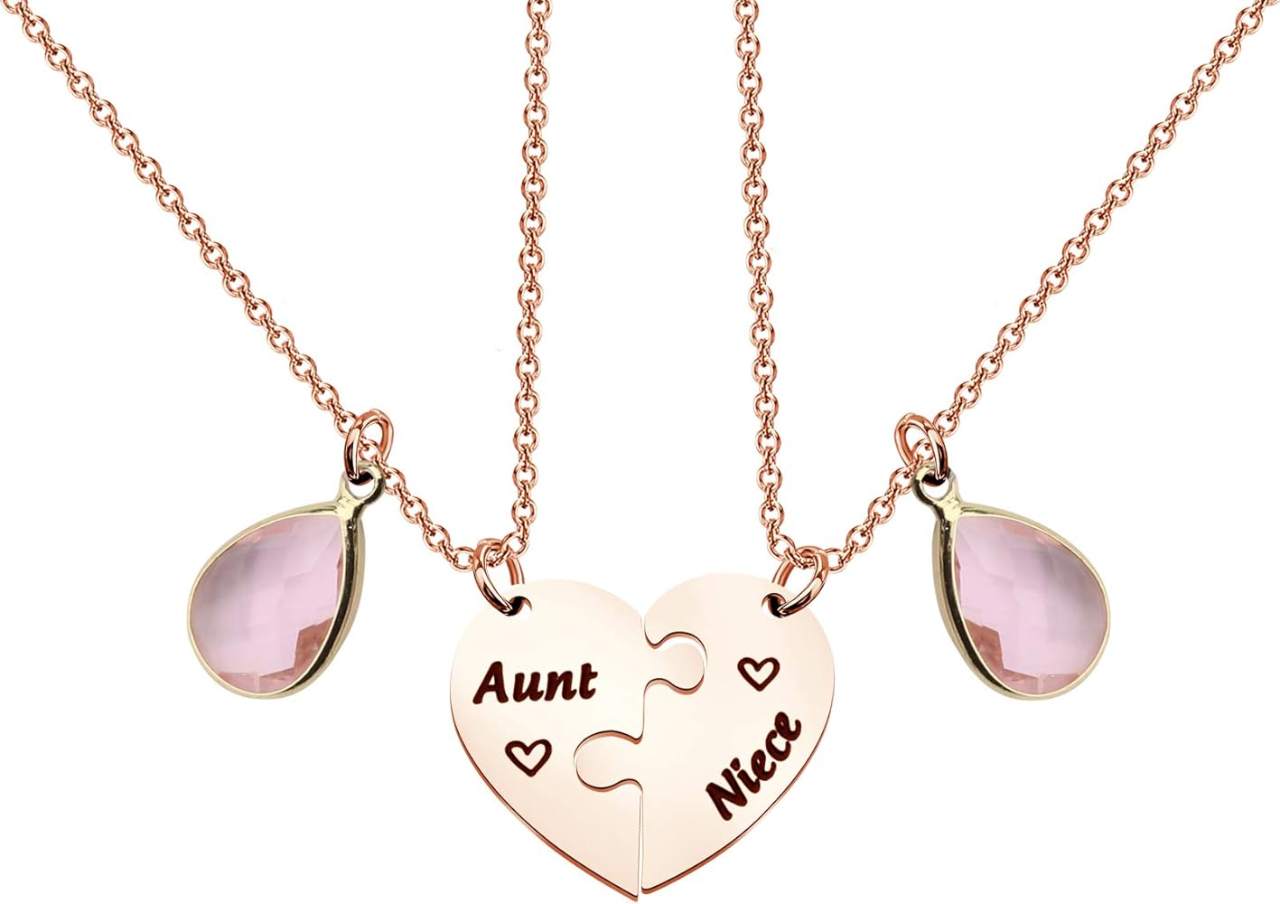 Aunt and Niece Heart Matching Necklace Set Auntie Niece Jewelry for Her Niece Birthday Gift Aunt Gift from Niece Nephew