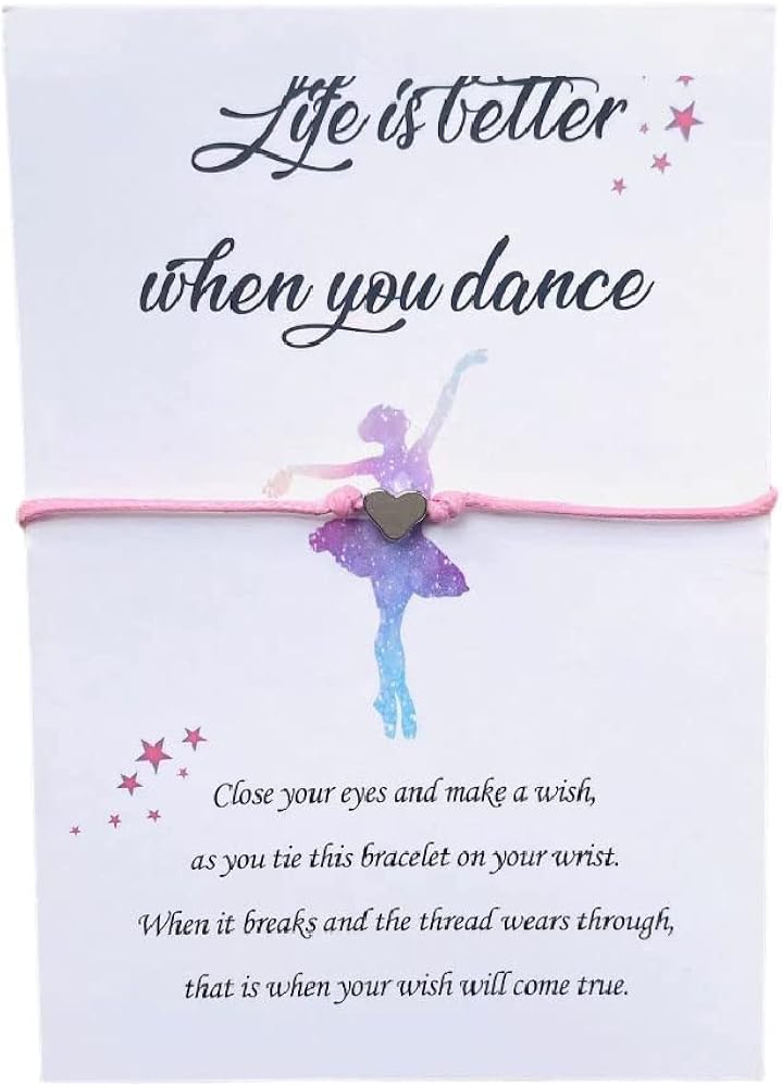 Dance Gifts Ballet Dance Bracelet Jewelry with Card Dancer Teacher Bracelet