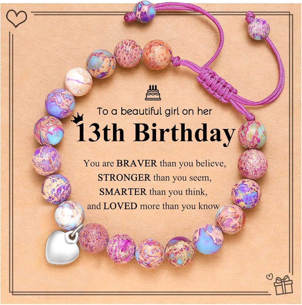 UPROMI Happy 8th/9th/10th/11th/12th/13th/14th Birthday Gifts for Girls Bracelet