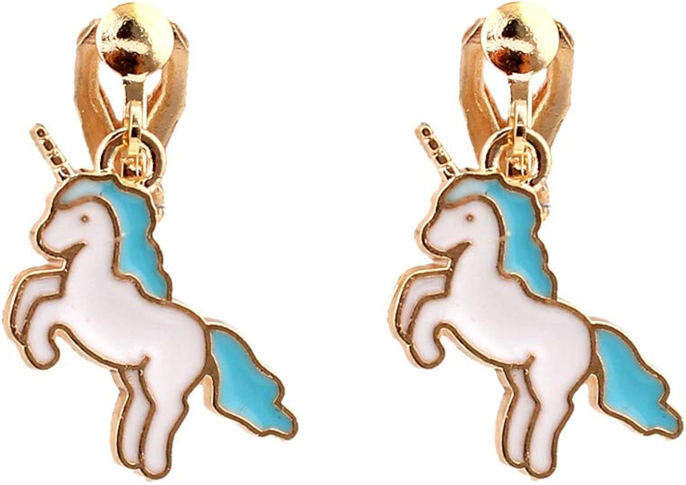 Fashion Cute Unicorn Shape Clip on Earrings Charm Jewelry Accessory