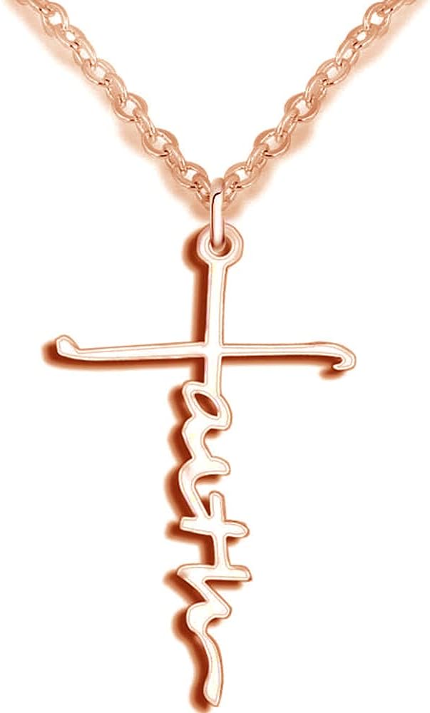 Jude Jewelers Stainless Steel Christian Cross Faith Word Church Prayer Religious Pendatn Necklace