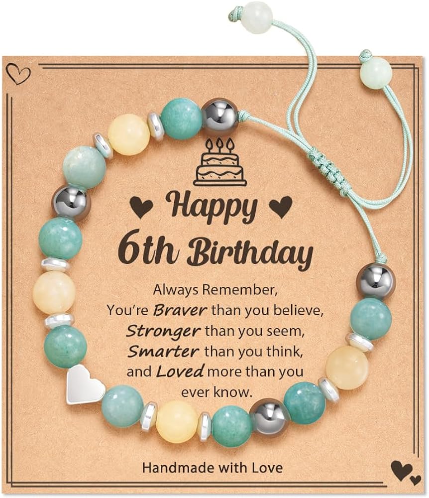 HGDEER 5-21 Year Old Birthday Gifts for Girls and Her, Meaningful Nature Stone Bracelet with Message Card for Daughter Granddaughter Niece Sister Friend