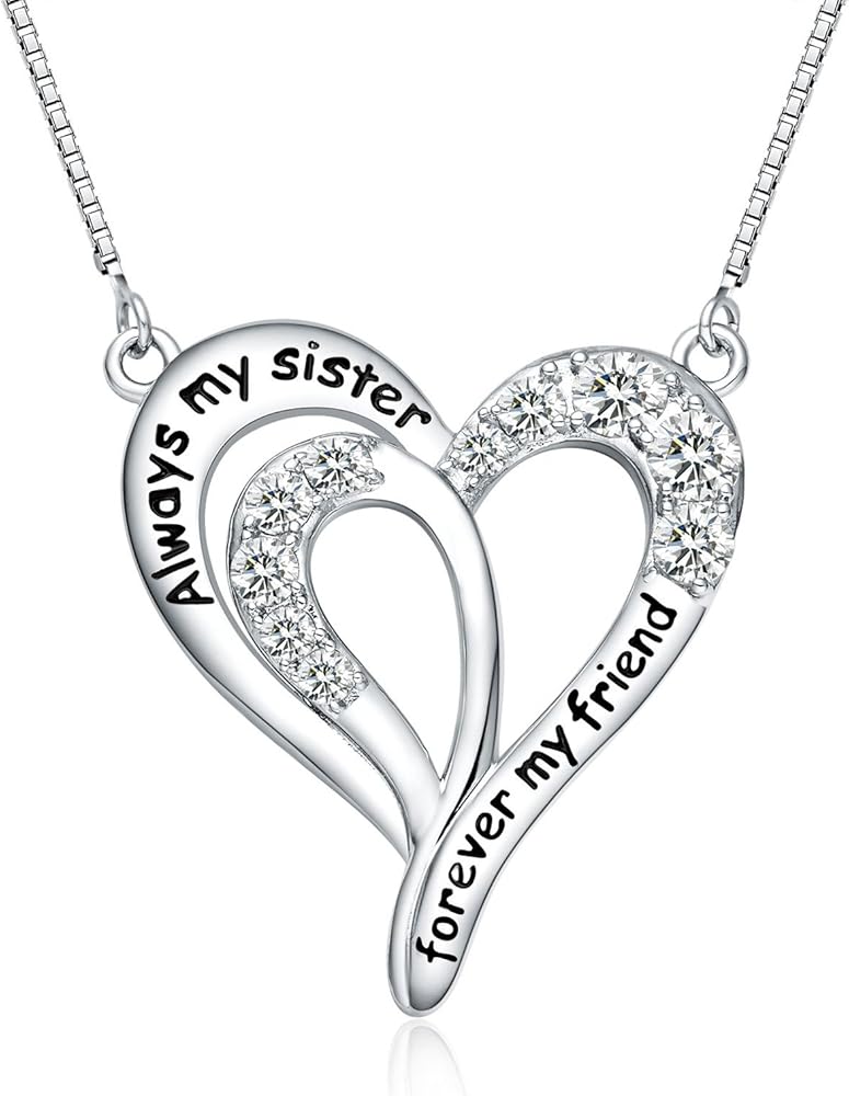 Sisters Gifts from Sister, Birthday Gift for Sister, Female Friendship Jewelry, Jewelry for Women, Girls, Best Friends, Always My Sister Forever My Friend, 18"