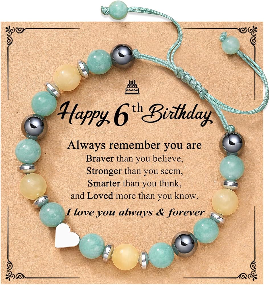 UPROMI 6th/7th/8th/9th/10th/11th/12th/13th/14th Birthday Gifts for Girls, Happy Birthday Bracelet