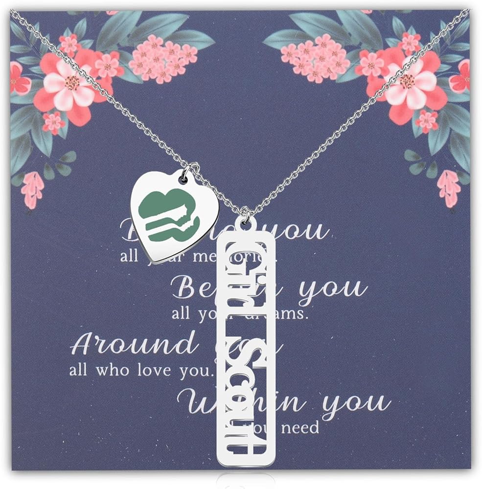 FEELMEM Girl Scout Necklace Girl Scout Ceremony Gift Scouts Group Gift Girl Scout Leader Appreciation Jewelry