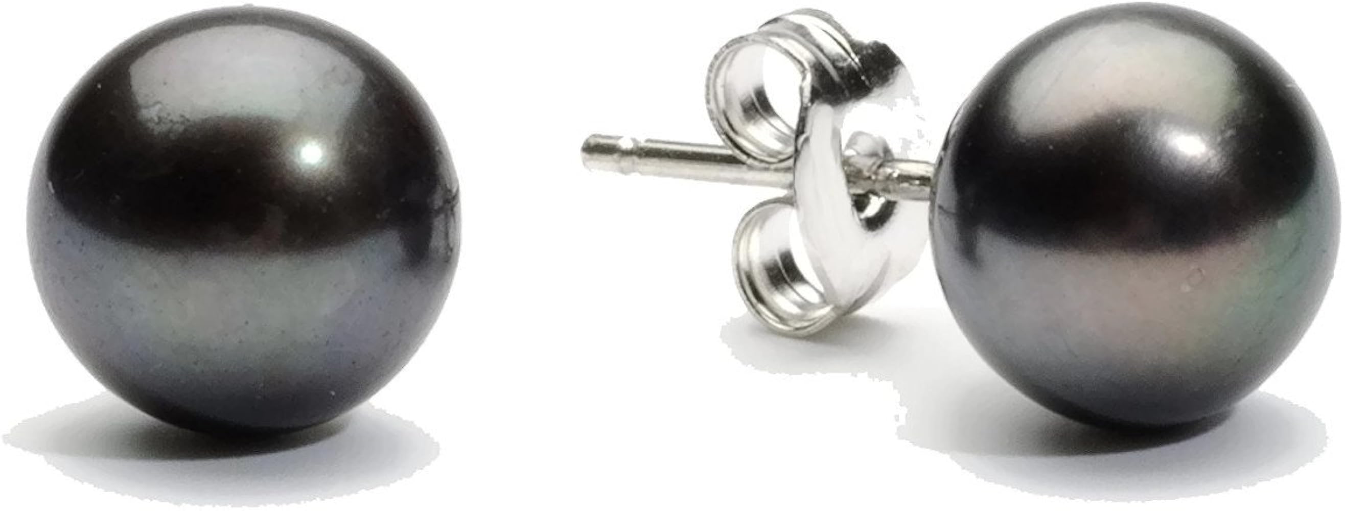 Titanium Hypoallergenic Earrings with Black Swarovski Imitation Pearls, Hygienically packed sealed bag.