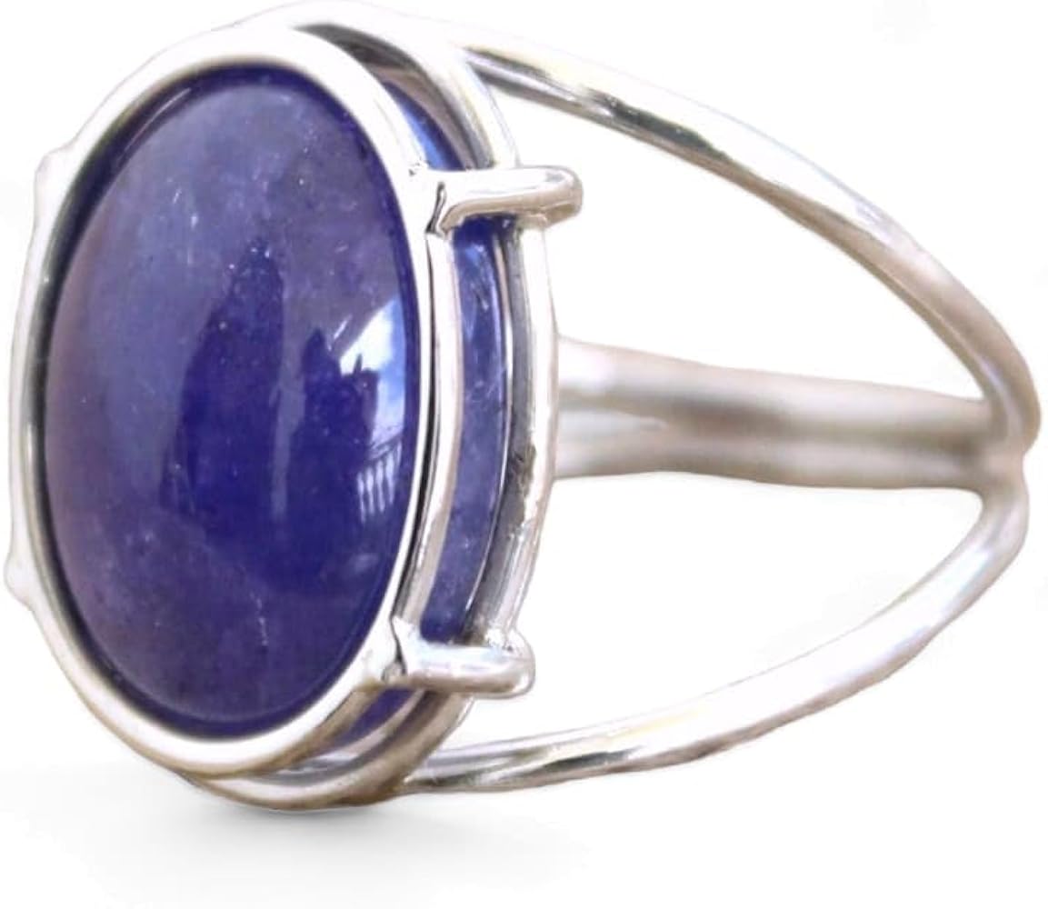 Handmade Tanzanite Gemstone Ring - Unique Birthday Present for Girls & Women in 925 Sterling Silver