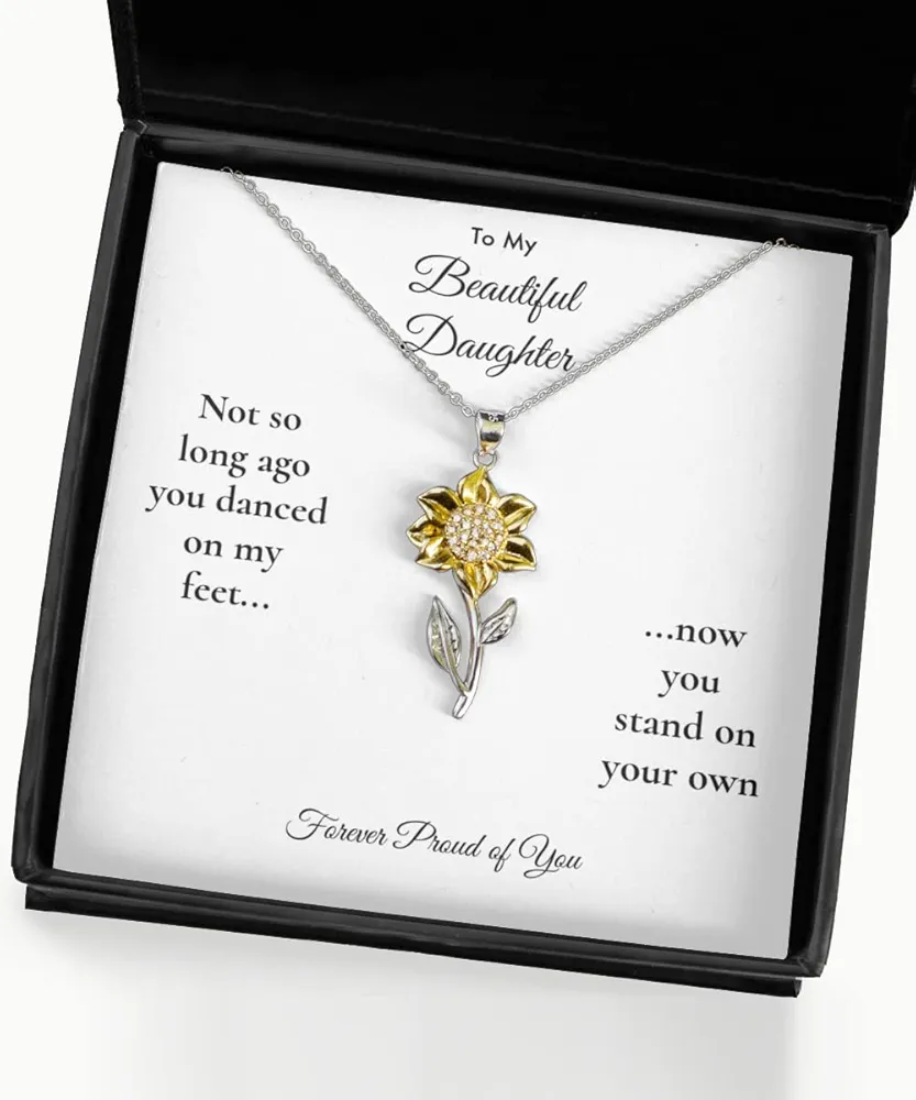 Necklace to My Daughter Gift, from Mom, from Dad, Message Card Jewelry, for Christmas, Birthday, Graduation, Forever Proud