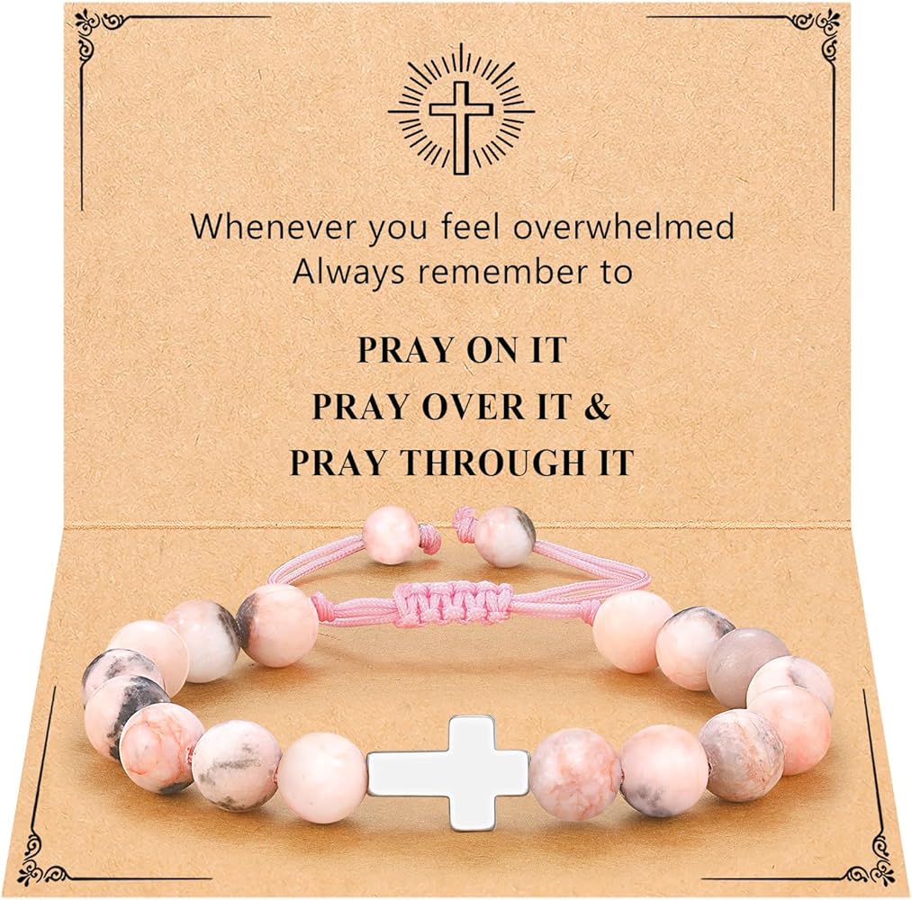 UPROMI Cross Bracelet for Girls Baptism Communion Confirmation Gifts