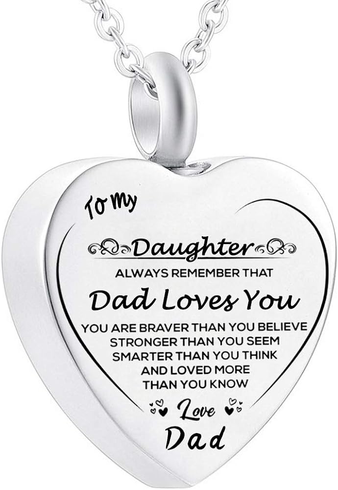 Stainless steel Funeral Cremation Heart Pendant Necklace Keepsake Urn Perfume Necklace For Ashes Memorial Jewelry Mementos Jewelry Gifts for Dad